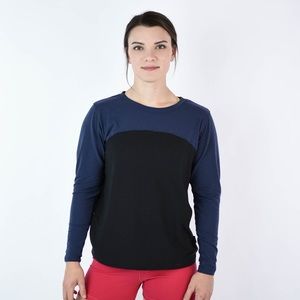 NEW Fleo Half Moon Long Sleeve Navy/Black Size Large